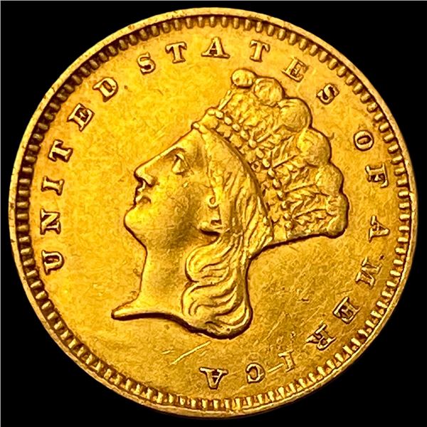 1857 Gold $1 Indian Head Type 3 CLOSELY UNCIRCULATED