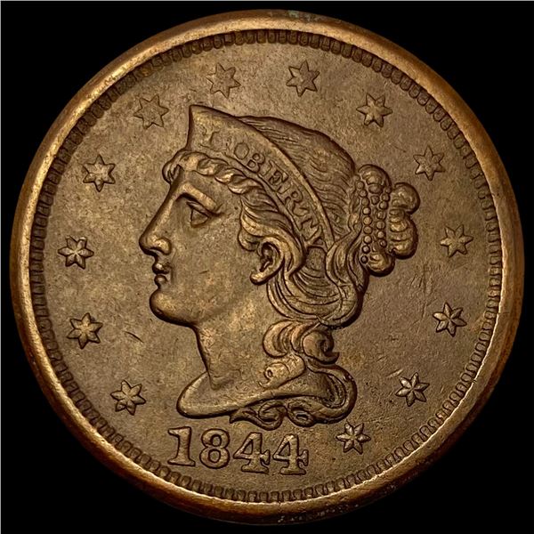1844 Braided Hair Large Cent NEARLY UNCIRCULATED