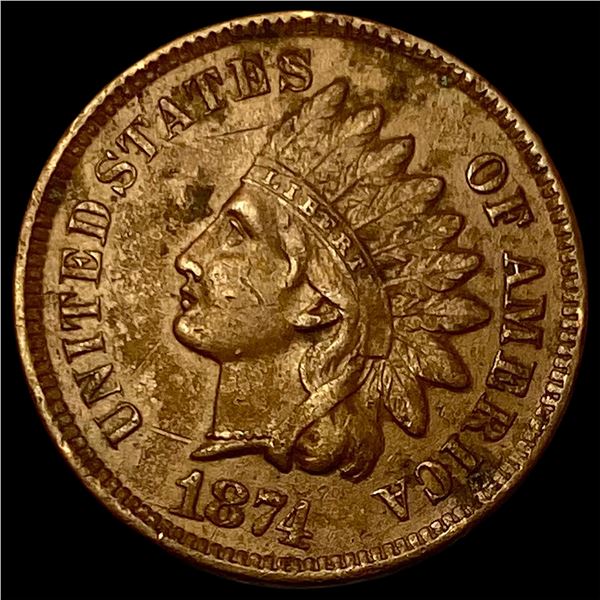 1874 Indian Head Cent CLOSELY UNCIRCULATED