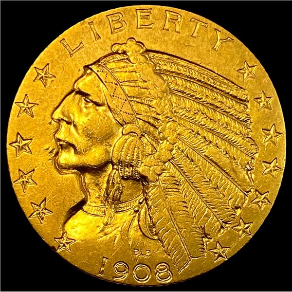 1908 Indian Head Half Eagle $5 Gold CLOSELY UNCIRCULATED