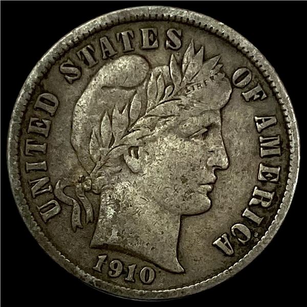 1910-S Silver Barber Dime NEARLY UNCIRCULATED