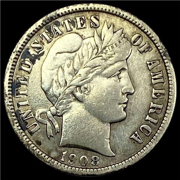 1908-D Silver Barber Dime NEARLY UNCIRCULATED