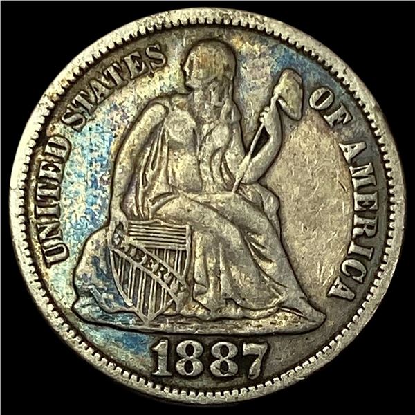 1887-S Silver Seated Liberty Dime NEARLY UNCIRCULATED