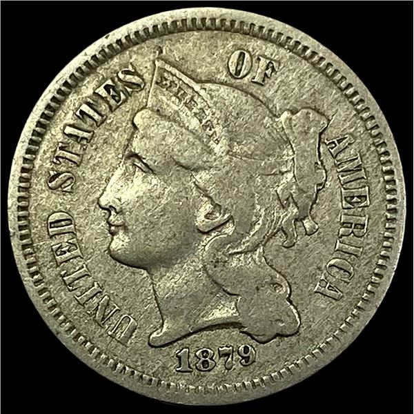 1879 Nickel Three-Cent Piece LIGHTLY CIRCULATED