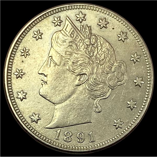 1891 Liberty Head Nickel CLOSELY UNCIRCULATED