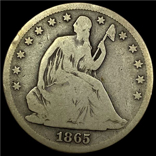 1865-S Silver Half Dollar NICELY CIRCULATED