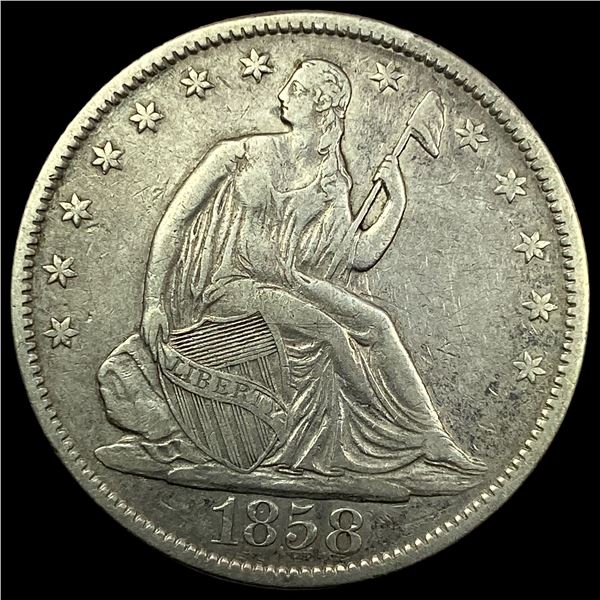 1858-O Silver Half Dollar LIGHTLY CIRCULATED