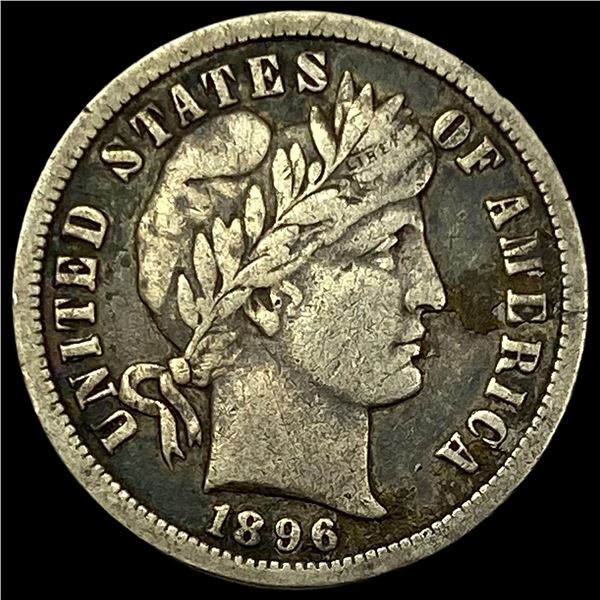 1896-O Silver Barber Dime LIGHTLY CIRCULATED