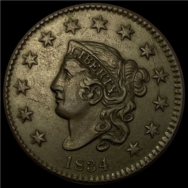 1834 Coronet Head Large Cent NEARLY UNCIRCULATED