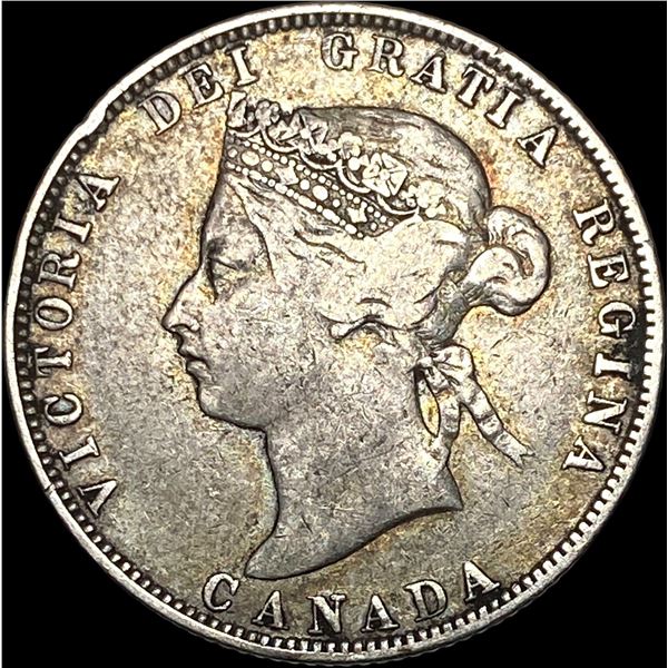 1874-H Silver 25 Cents Canada NEARLY UNCIRCULATED