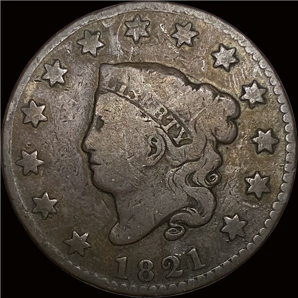 1821 Coronet Head Large Cent NICELY CIRCULATED