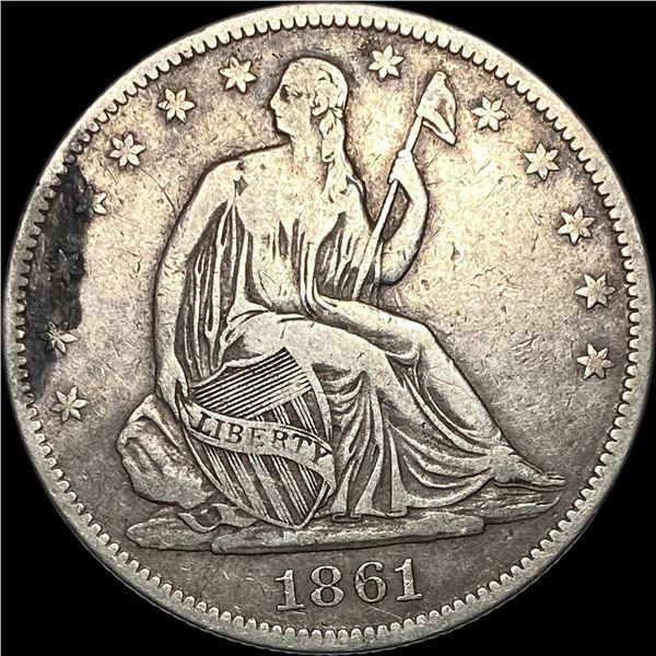 1861-O Silver Half Dollar LIGHTLY CIRCULATED