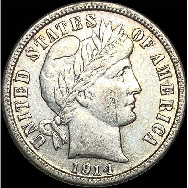 1914-S Silver Barber Dime CLOSELY UNCIRCULATED