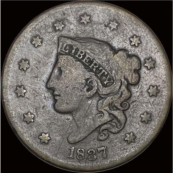 1837 Coronet Head Large Cent NICELY CIRCULATED