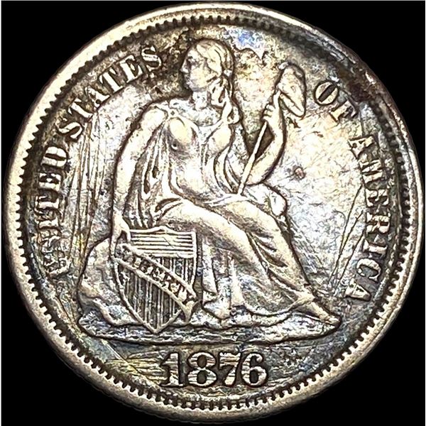 1876-CC Silver Seated Liberty Dime HIGH GRADE