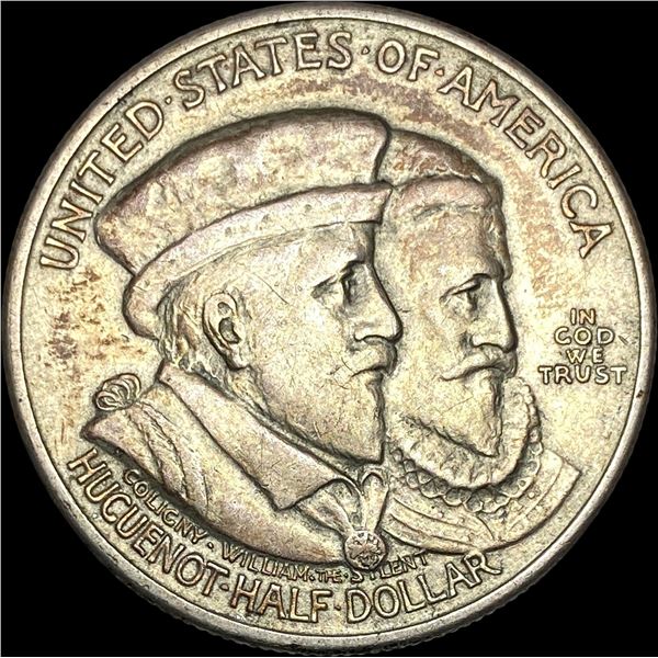 1924 Silver Huguenot-Walloon Half Dollar NEARLY UNCIRCULATED