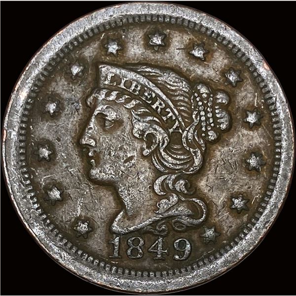 1849 Braided Hair Large Cent NEARLY UNCIRCULATED