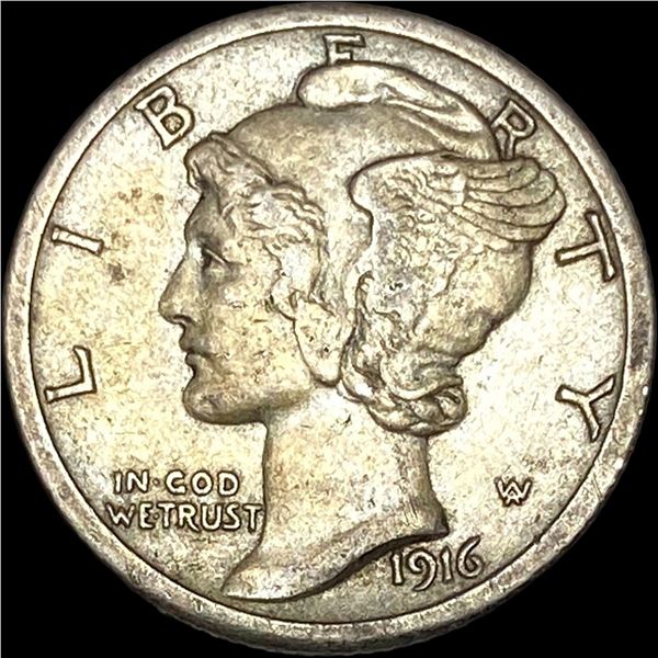 1916-S Silver Mercury Dime CLOSELY UNCIRCULATED