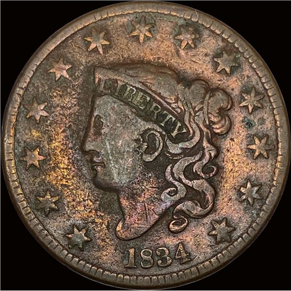 1834 Coronet Head Large Cent NICELY CIRCULATED