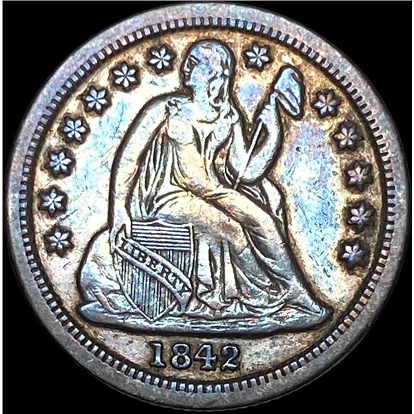 1842 Seated Liberty Dime NEARLY UNCIRCULATED