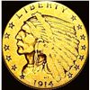 Image 1 : 1914 Indian Head $2.5 Gold Quarter Eagle NICELY CIRCULATED