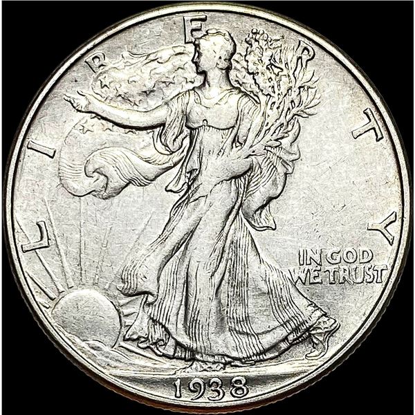 1938-D Silver Half Dollar Walking Liberty CLOSELY UNCIRCULATED