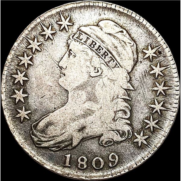 1809 Silver Half Dollar (Capped Bust) LIGHTLY CIRCULATED
