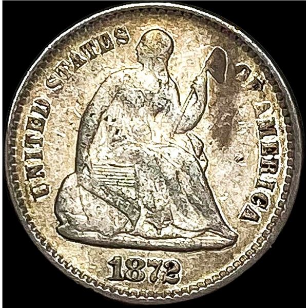 1872 Silver Half Dime NEARLY UNCIRCULATED