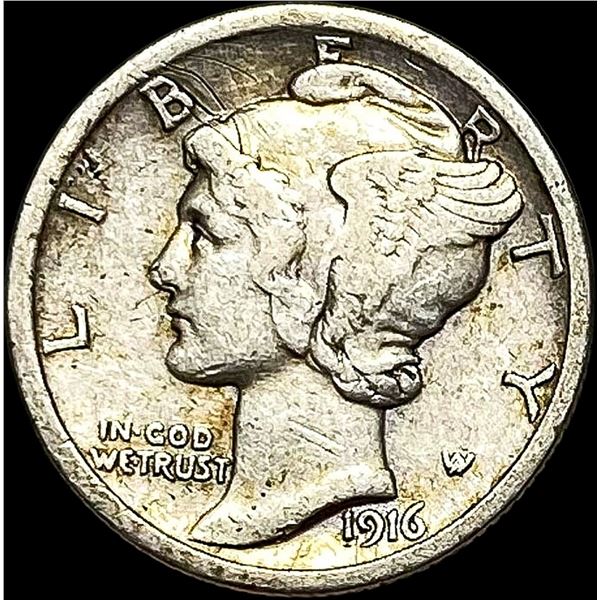 1916 Mercury Dime NEARLY UNCIRCULATED