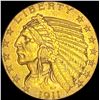 Image 1 : 1911-D Gold $5 Indian Head Half Eagle   CLOSELY UNCIRCULATED