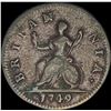 Image 2 : 1749 Great Britain Halfpenny George II  NEARLY UNCIRCULATED