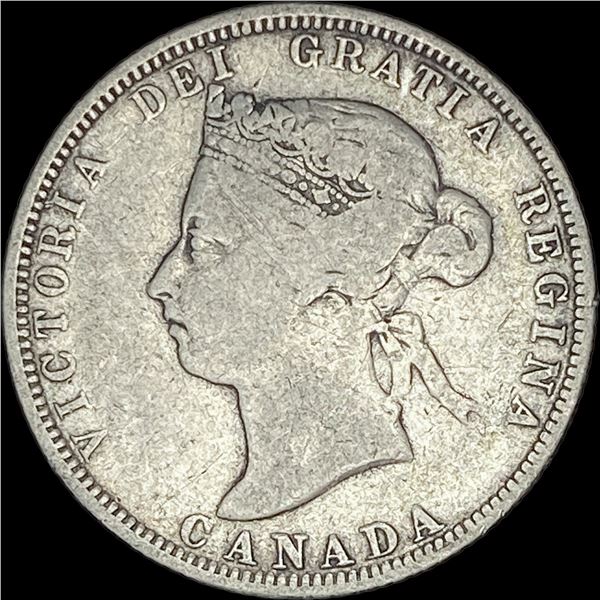 1883-H Silver 25 Cents Canada  LIGHTLY CIRCULATED
