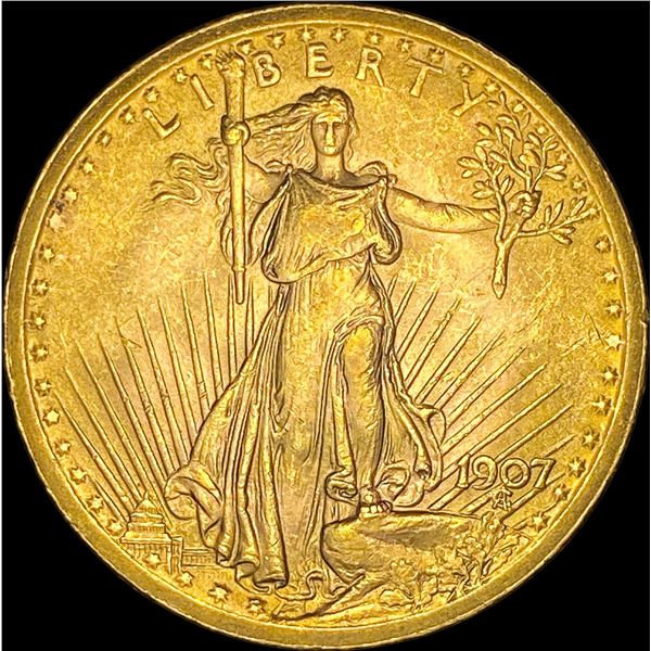 1907 High Relief $20 St. Gdens Gold Double Eagle  UNCIRCULATED