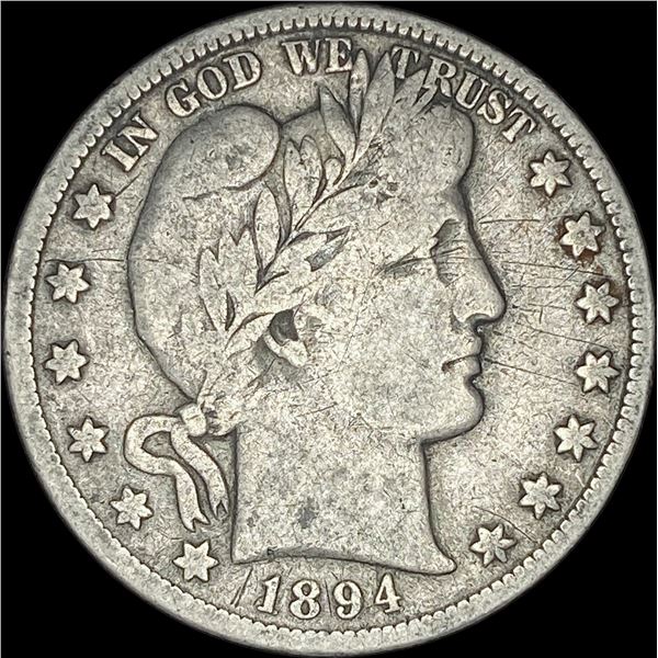 1894-S Silver Barber Half Dollar  LIGHTLY CIRCULATED