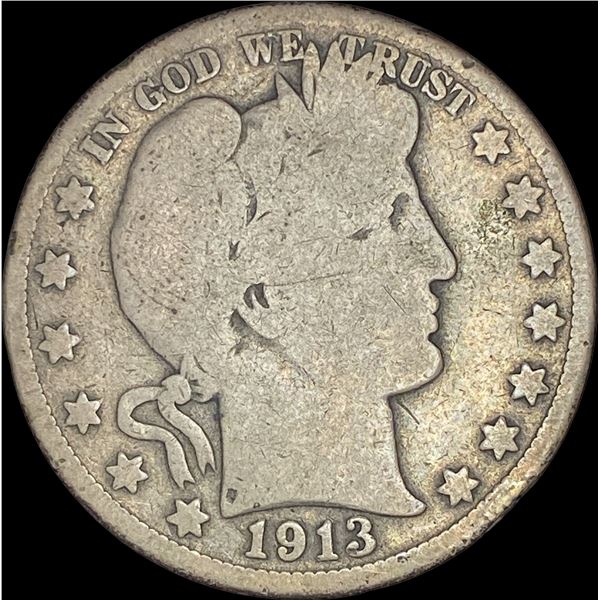 1913-S Silver Barber Half Dollar   NICELY CIRCULATED