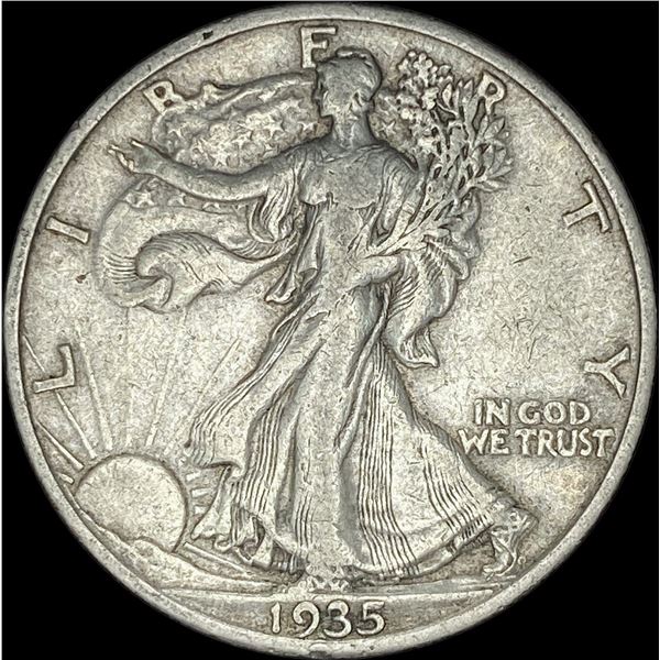 1935-S Silver Walking Liberty Half Dollar   NEARLY UNCIRCULATED