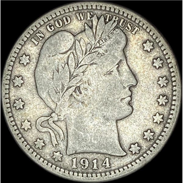 1914 Barber Silver Quarter  HIGH GRADE