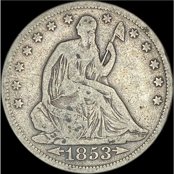 1853 Arrows Seated Liberty Half Dollar  NICELY CIRCULATED