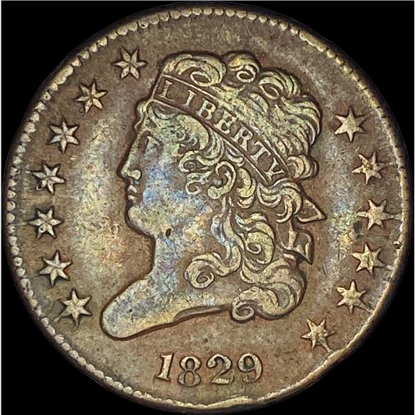 1829 Copper Half Cent ABOUT  NEARLY UNCIRCULATED