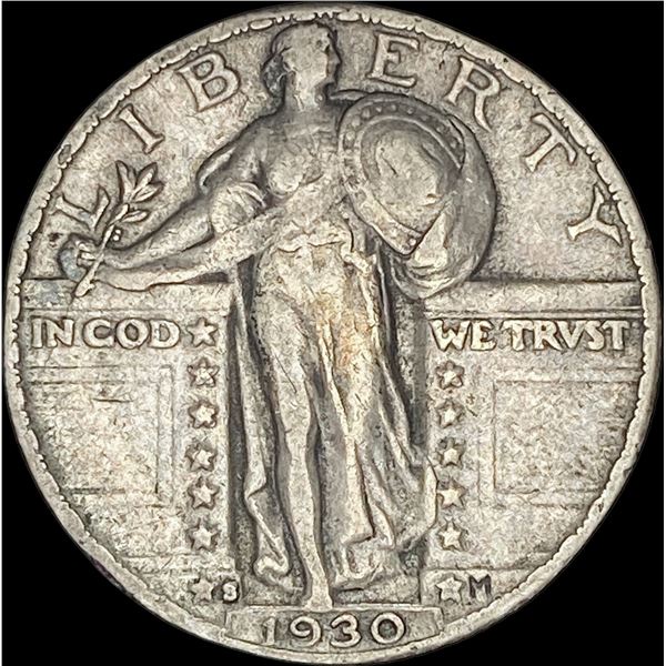 1930-S Silver Standing Liberty Quarter   LIGHTLY CIRCULATED