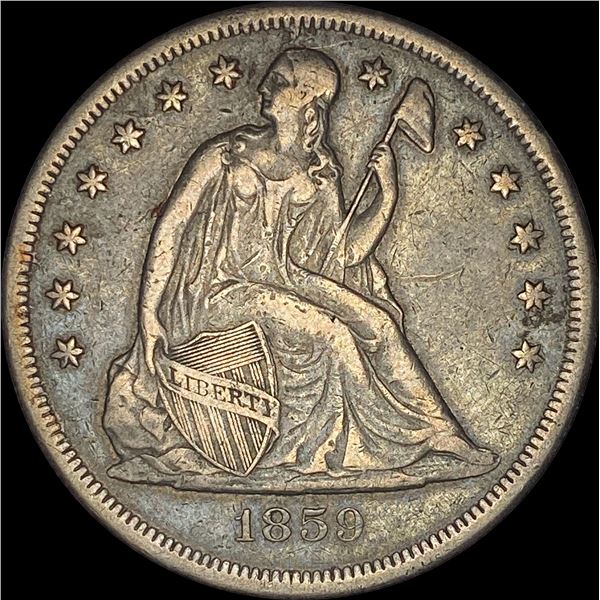 1859-O Silver Seated Liberty Dollar   NEARLY UNCIRCULATED