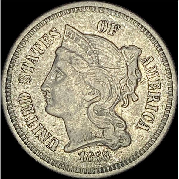 1868 Nickel Three-Cent Piece  CLOSELY UNCIRCULATED