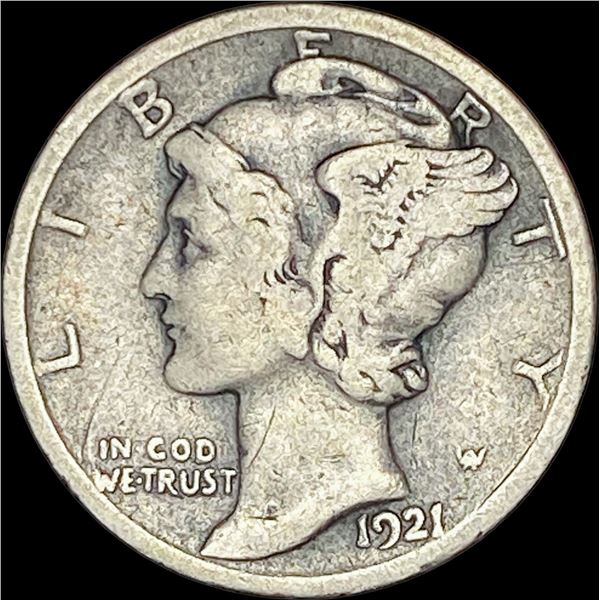 1921-D Silver Mercury Dime   LIGHTLY CIRCULATED