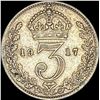 Image 2 : 1917 Silver Threepence (UK)   CLOSELY UNCIRCULATED