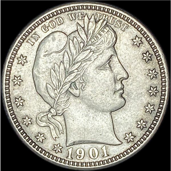1901 Silver Barber Quarter  CHOICE AU