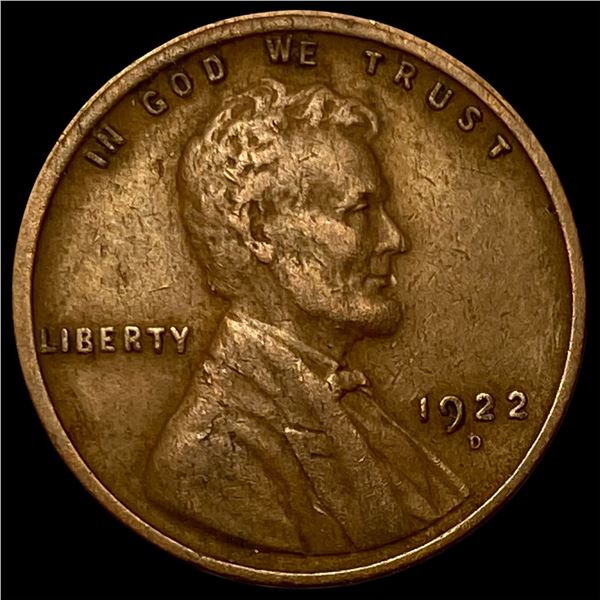 1922-D Bronze Lincoln Wheat Cent  NEARLY UNCIRCULATED