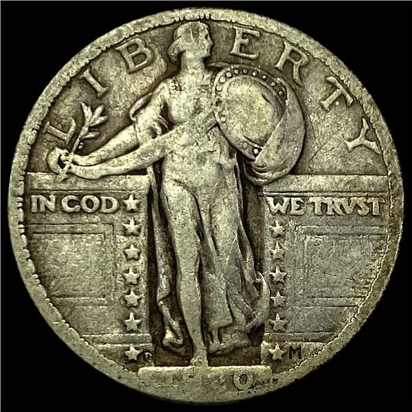 1925-O Silver Standing Liberty Quarter  LIGHTLY CIRCULATED