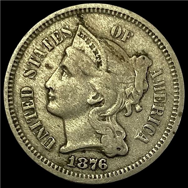 1876 Nickel Three-Cent Piece  LIGHTLY CIRCULATED