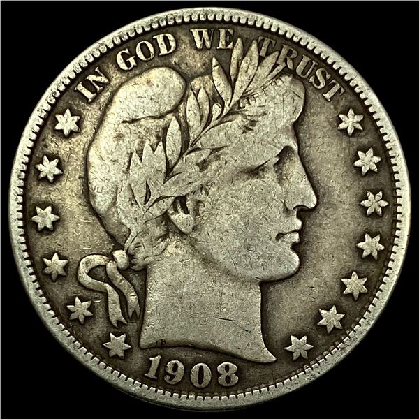 1908-D Silver Barber Half Dollar  LIGHTLY CIRCULATED