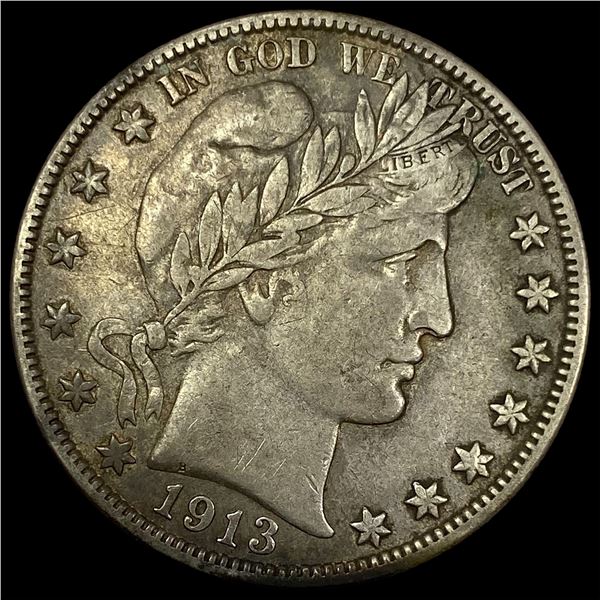 1913-S Silver Barber Half Dollar  NEARLY UNCIRCULATED